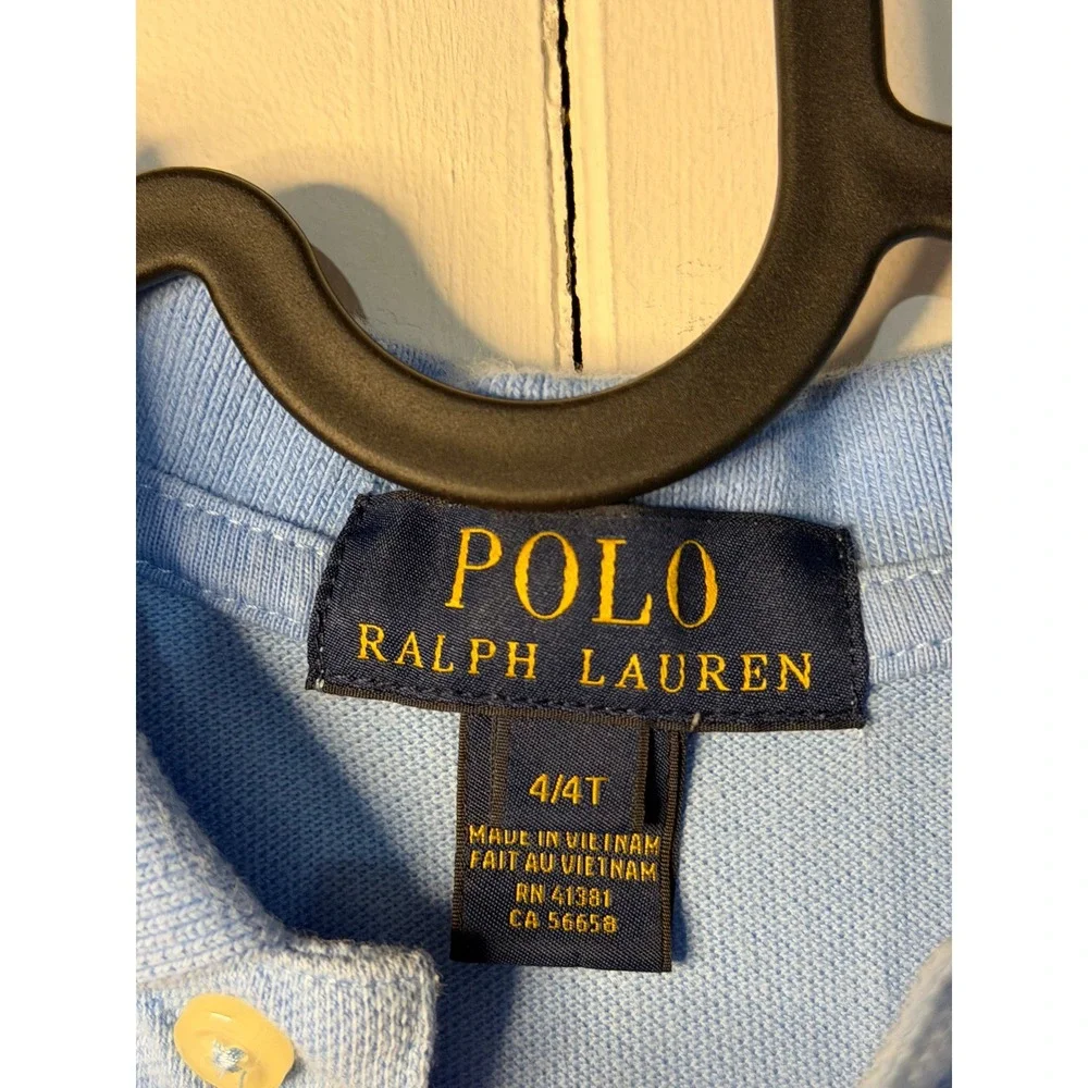 Ralph‎ Lauren Polo Shirt Blue Short Sleeve Classic Pony Logo 4/4T Kids Boys